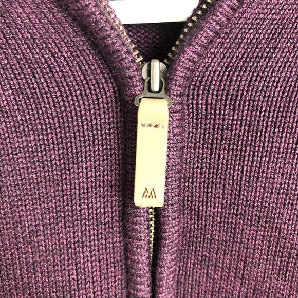 Mizzen+Main Sweater Mens XL Cassady Quarter Zip Plum Heather Mock Neck Pullover - Picture 6 of 14